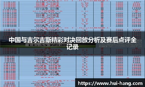 中国与吉尔吉斯精彩对决回放分析及赛后点评全记录